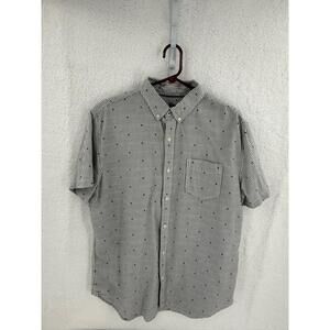 Aeropostale Short Sleeve Vertical Stripe‎ Front Pocket Button Down Shirt Large